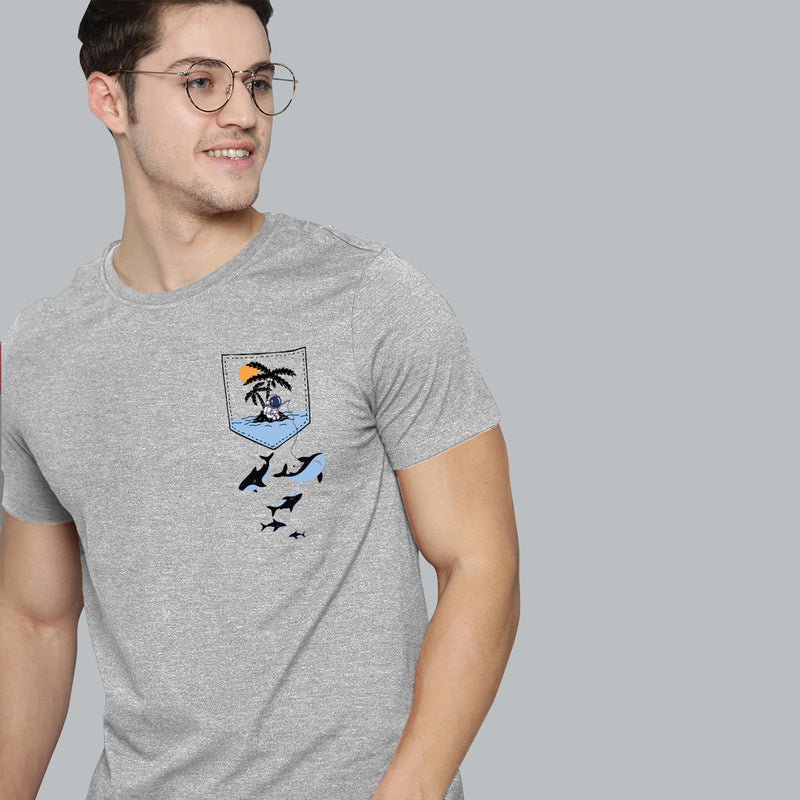 Fishing Pocket Printed T-shirt