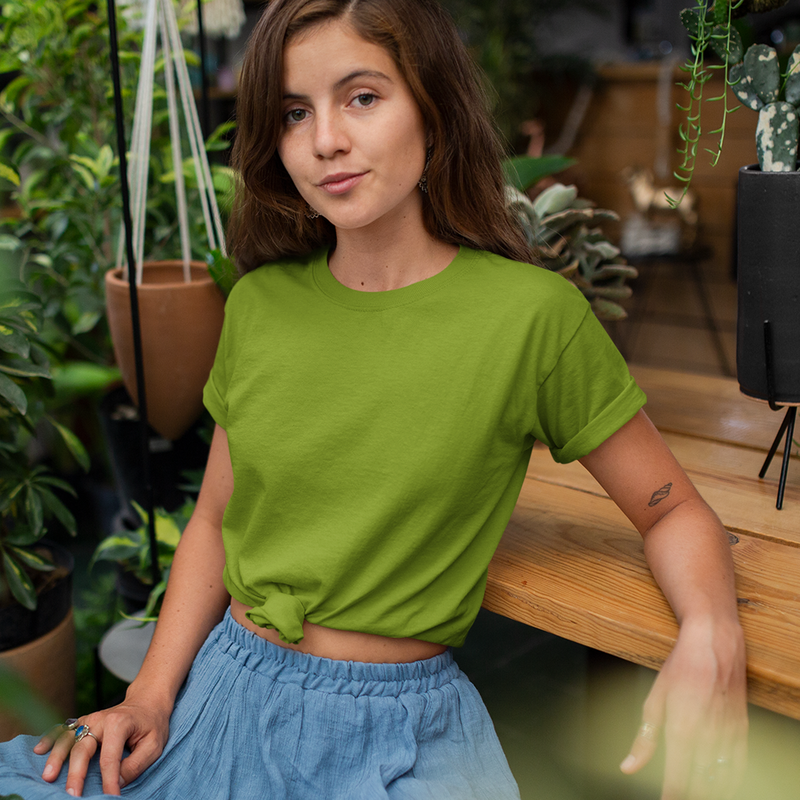 Plain Green Half Sleeve T-Shirt