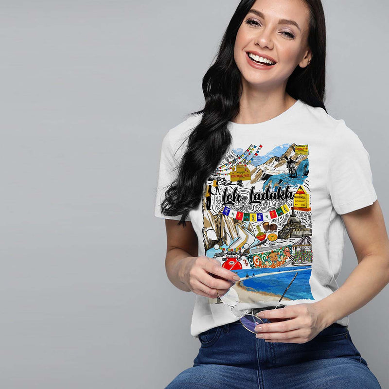 Leh Ladakh Travel Doodle T Shirt WTFUNK